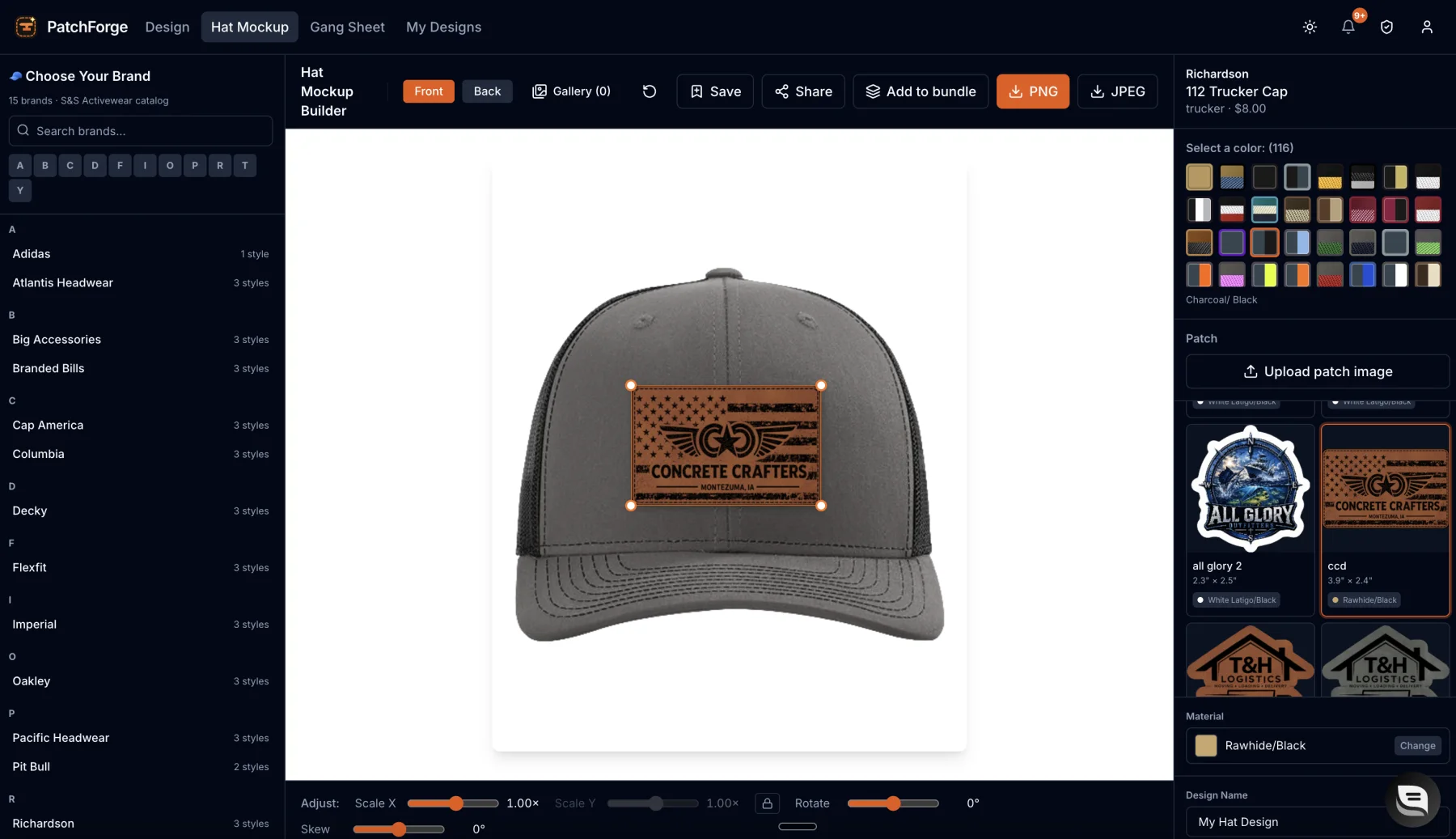 PatchForge hat mockup